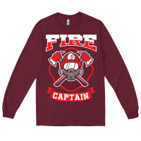 Burgundy fire captain firefighter fireman job Long Sleeve Tee - tuanDangUi