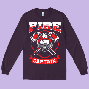 Fire Captain Firefighter Fireman Job Long Sleeve Tee Designed By Tuandangui