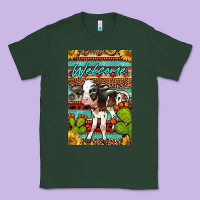 Welcome Cute Baby Calf Classic Tee Designed By Lillyallendesigns