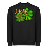 Black St. Patrick's Lucky and shamrock Heavyweight Sweatshirt - OliviaCreatesArt