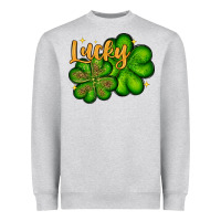 St. Patrick's Lucky And Shamrock Heavyweight Sweatshirt | Teevron
