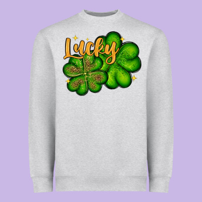 St. Patrick's Lucky And Shamrock Heavyweight Sweatshirt Designed By Oliviacreatesart