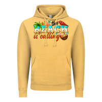 Vintage Mustard the beach is calling Vintage Hoodie - NancyCooperArtShop