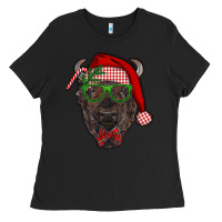 Black christmas bison Ladies Tee - RanaPortraitStore