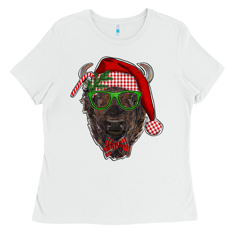 Christmas Bison Ladies Tee by RanaPortraitStore | Teevron