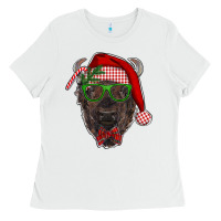 White christmas bison Ladies Tee - RanaPortraitStore