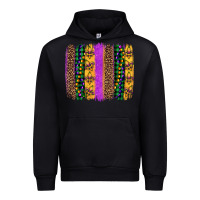 Black mardi gras fleur de lis and beads brush stroke Urban Hoodie - Artiststas