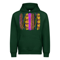 Forest Green mardi gras fleur de lis and beads brush stroke Urban Hoodie - Artiststas