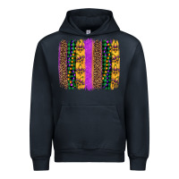 Navy mardi gras fleur de lis and beads brush stroke Urban Hoodie - Artiststas
