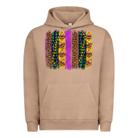 Pigment Burro mardi gras fleur de lis and beads brush stroke Urban Hoodie - Artiststas
