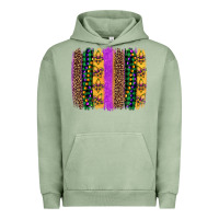 Pigment Oil Green mardi gras fleur de lis and beads brush stroke Urban Hoodie - Artiststas