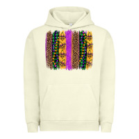 Pigment Pistachio mardi gras fleur de lis and beads brush stroke Urban Hoodie - Artiststas