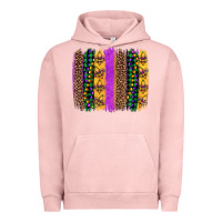 Pigment Salmon mardi gras fleur de lis and beads brush stroke Urban Hoodie - Artiststas