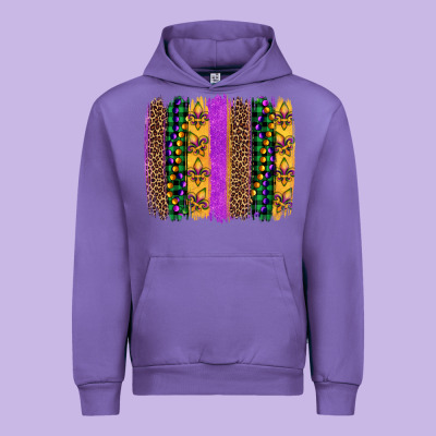 Mardi Gras Fleur De Lis And Beads Brush Stroke Urban Hoodie Designed By Artiststas