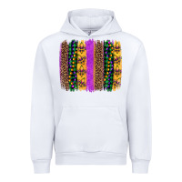 White mardi gras fleur de lis and beads brush stroke Urban Hoodie - Artiststas