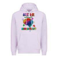 Lilac ask me about neurodiversity Premium Hoodie - FaDigitalArtStudio