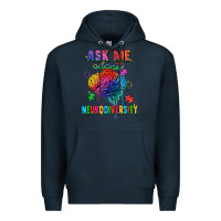 Navy ask me about neurodiversity Premium Hoodie - FaDigitalArtStudio