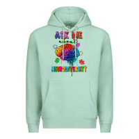 Seafoam ask me about neurodiversity Premium Hoodie - FaDigitalArtStudio