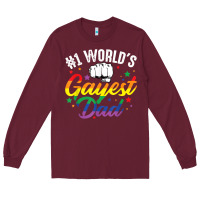 Burgundy 1 worlds gayest dad funny fathers day lgbt pride r Long Sleeve Tee - tuanDangUi