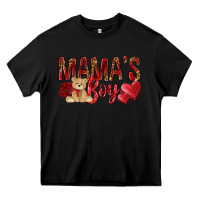 Black mamas boy with leopard Heavy Core Tee - NancyCooperArtShop