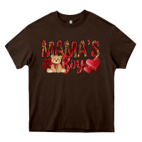 Chocolate Brown mamas boy with leopard Heavy Core Tee - NancyCooperArtShop