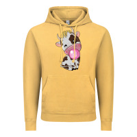 Vintage Mustard cute cow Vintage Hoodie - texasbilliewilder
