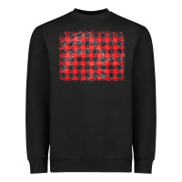 Black distressed buffalo plaid background Heavyweight Sweatshirt - CowCowDesign
