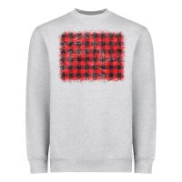 Heather Grey distressed buffalo plaid background Heavyweight Sweatshirt - CowCowDesign