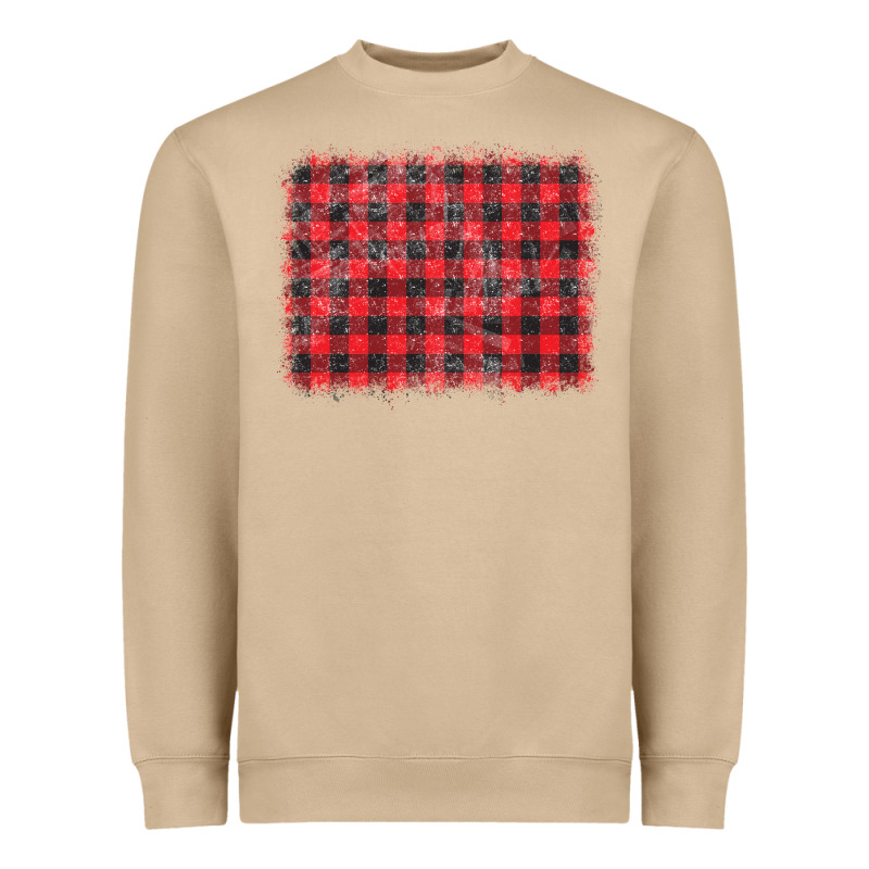 Distressed Buffalo Plaid Background Heavyweight Sweatshirt by CowCowDesign | Teevron