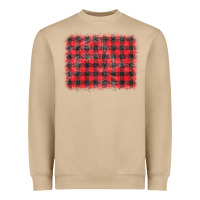 Mushroom distressed buffalo plaid background Heavyweight Sweatshirt - CowCowDesign