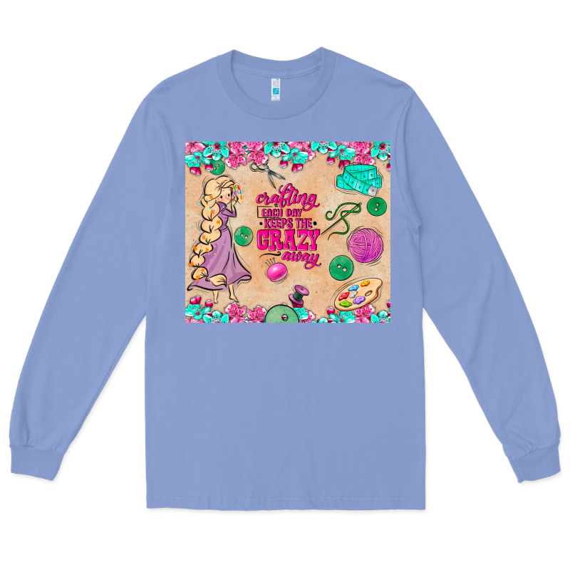 Sewing Crafting Each Day Keeps The Crazy Away Long Sleeve Tee by TumblerDesignByShophia | Teevron