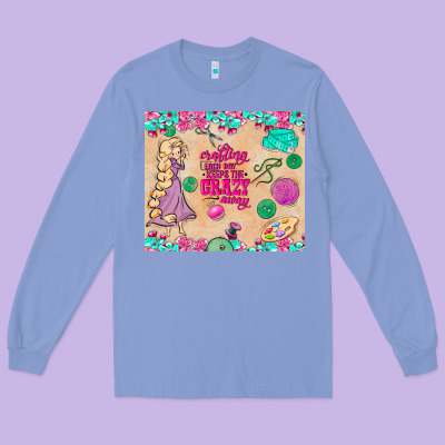 Sewing Crafting Each Day Keeps The Crazy Away Long Sleeve Tee Designed By Tumblerdesignbyshophia