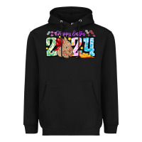 Black Happy Easter 2024 Heavyweight Hoodie - CowhideDigitalArt