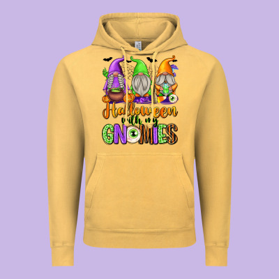 Halloween With My Gnomies Vintage Hoodie Designed By Texasbilliewilder