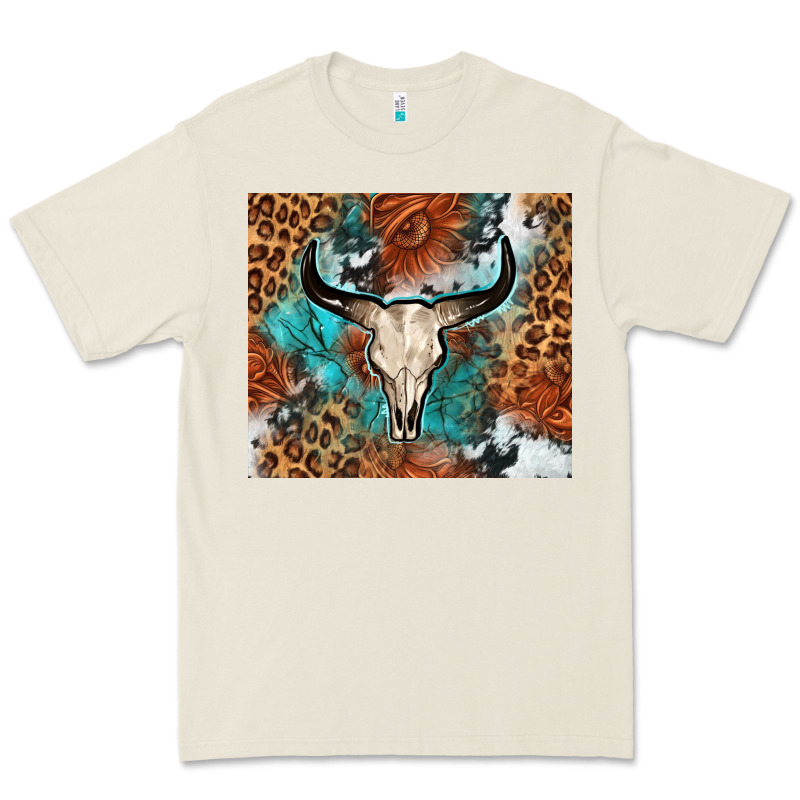 Western With Bull Skull Premium Tee by NancyCooperArtShop | Teevron