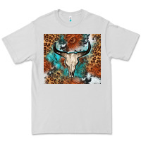 Dove Grey Western with bull skull Premium Tee - NancyCooperArtShop