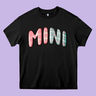 Mini Christmas Plaid Heavy Core Tee Designed By Maliassmallbusiness