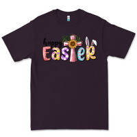 Plum Happy Easter With Cross Premium Tee - RanaPortraitStore