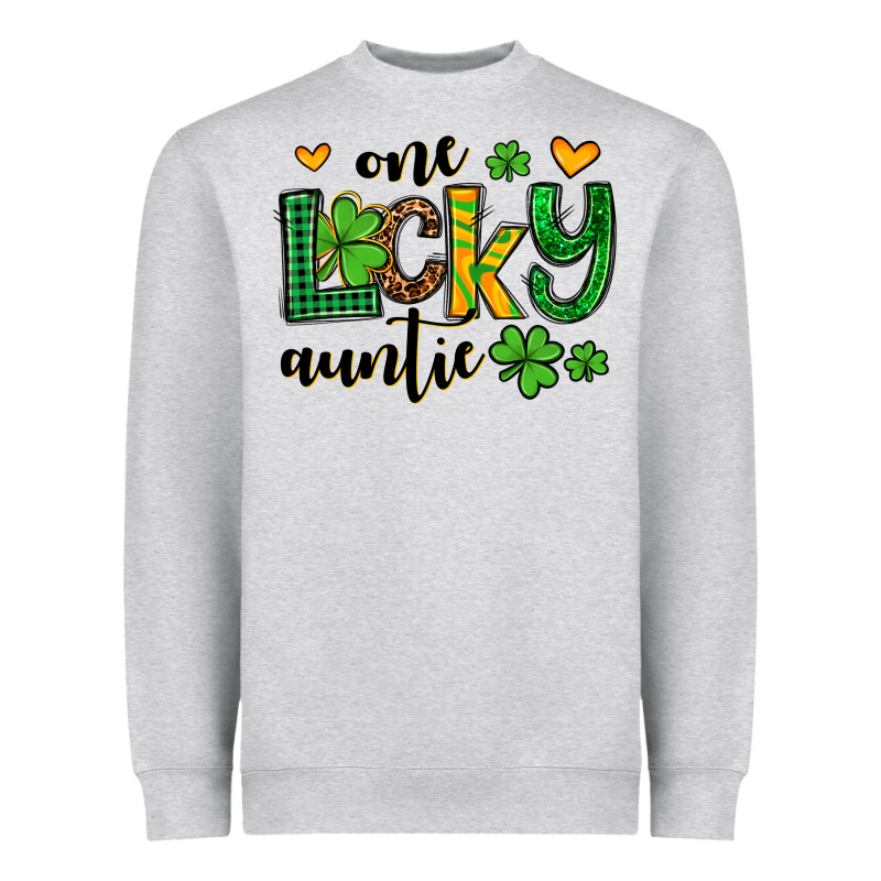 One Lucky Auntie St. Patrick's Heavyweight Sweatshirt by OliviaCreatesArt | Teevron