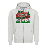 Dove Grey christmas 'tis the season Zipper Hoodie - BundleAndBundleShop