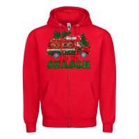 Red christmas 'tis the season Zipper Hoodie - BundleAndBundleShop
