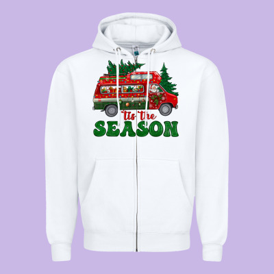 Christmas 'tis The Season Zipper Hoodie Designed By Bundleandbundleshop