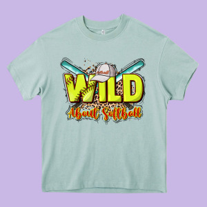 Wild About Softball Heavy Core Tee Designed By Nancycooperartshop
