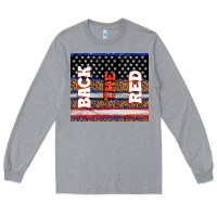 Heather Grey America back the red Long Sleeve Tee - TumblerDesignByShophia
