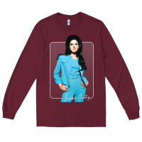 Burgundy bobbie gentry  vintage style fan design1 Long Sleeve Tee - tuanDangUi