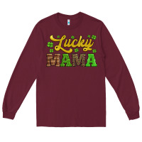 Burgundy lucky mama st patricks day Long Sleeve Tee - Jasminsmagicworld