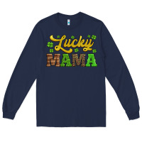 Navy lucky mama st patricks day Long Sleeve Tee - Jasminsmagicworld
