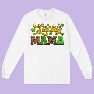 Lucky Mama St Patricks Day Long Sleeve Tee Designed By Jasminsmagicworld