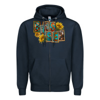 Navy Western Blessed Zipper Hoodie - FaDigitalArtStudio