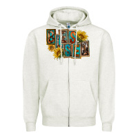 Oatmeal Heather Western Blessed Zipper Hoodie - FaDigitalArtStudio